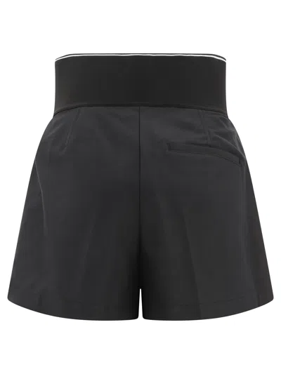 Alexander Wang Women Safari Short With Exposed Zipper And Logo Elastic In Black