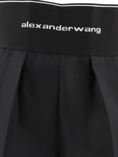 Alexander Wang Women Safari Short With Exposed Zipper And Logo Elastic In Black