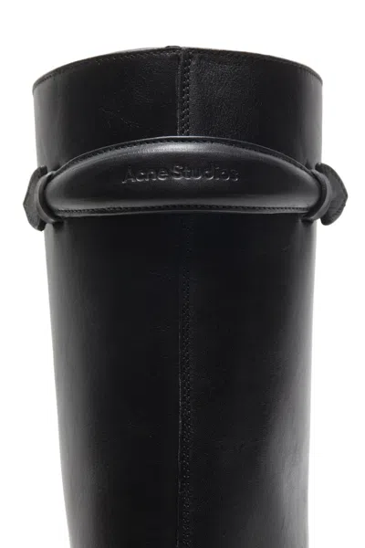 Acne Studios Knee Length Round Toe Beshay Boot In Black
