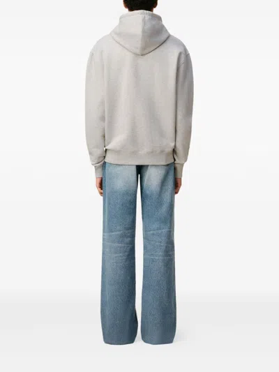 Ami Alexandre Mattiussi Ami Classic Crewneck Sweater With Ribbed Cuffs In Gray