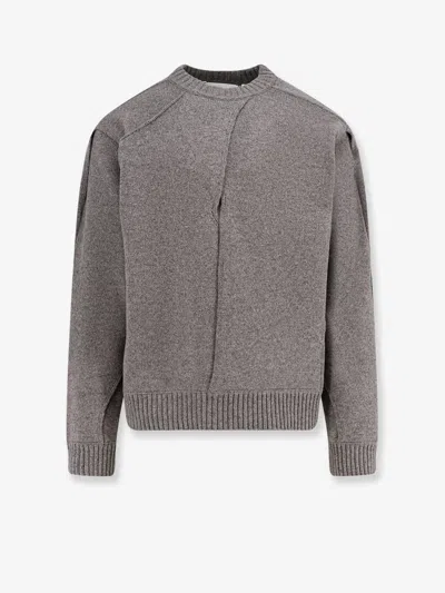 Axel Arigato Men Wool Blend Sweater With Overlapping Panels In Gray