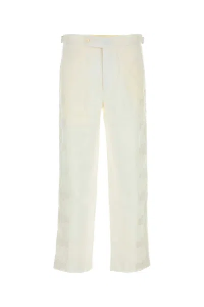 Bode Men White Linen Salt Pant In White