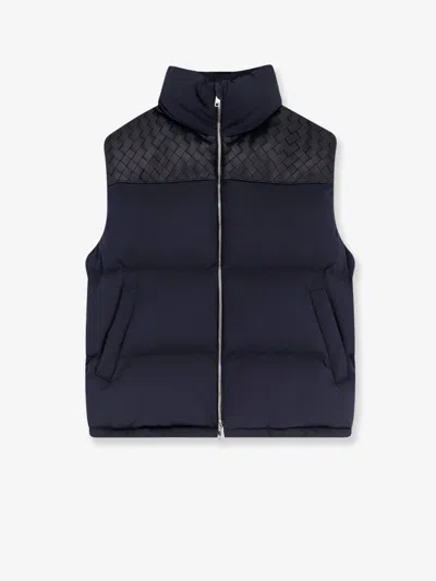 Bottega Veneta Men Midnight Blue Cotton Blend Down Jacket In Black