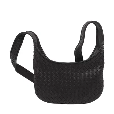 Bottega Veneta Brown Veneto Crossbody Bag In Black