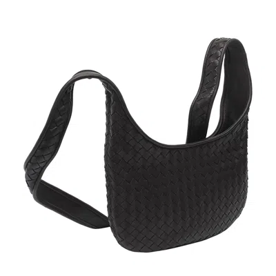Bottega Veneta Brown Veneto Crossbody Bag In Black
