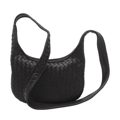 Bottega Veneta Brown Veneto Crossbody Bag In Black
