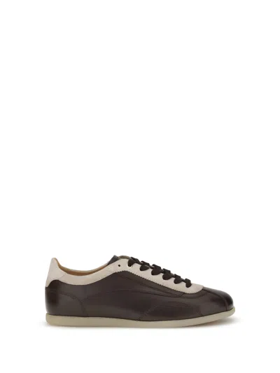 Brunello Cucinelli Calfskin And Suede Sneakers In Multi