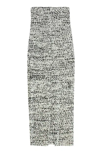 Alberta Ferretti Gonna Midi In Bouclé Knit In Black