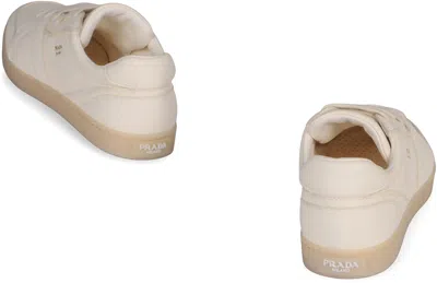Prada Low-top Leather Sneakers In Neutral