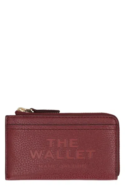 Marc Jacobs The Top Zip Multi Wallet Leather In Burgundy