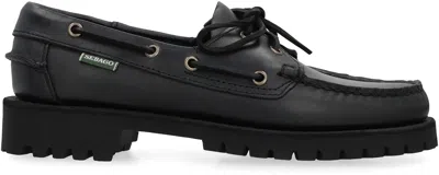 Sebago Black Ranger Moc Soft Loafers In Black