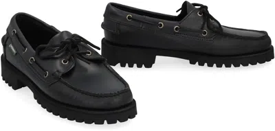 Sebago Black Ranger Moc Soft Loafers In Black