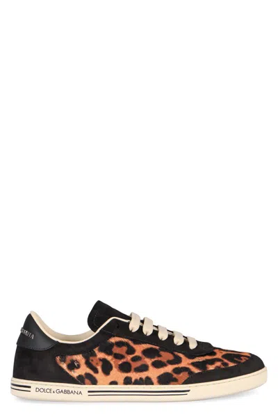 Dolce & Gabbana Women Printed Calf Hair Saint Tropez Light Sneakers In Animal Print