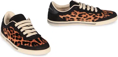 Dolce & Gabbana Women Printed Calf Hair Saint Tropez Light Sneakers In Animal Print