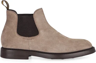 Doucal's Elastic-panel Suede Chelsea Boots In Nude