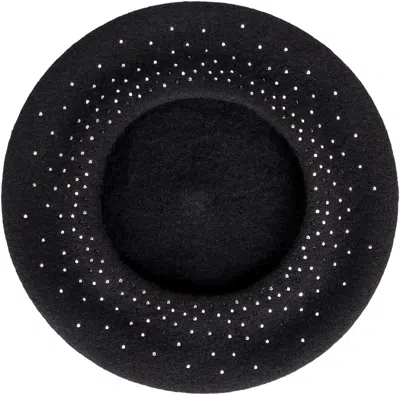 Emporio Armani Round Wool Hat Embellished Design In Black