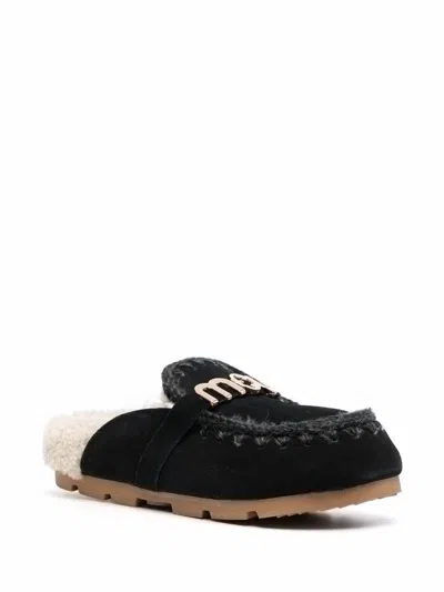 Mou Winter Bio Big Logo Letter Slides In Black