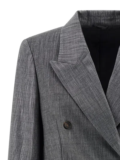 Brunello Cucinelli Blazer Twill Sparkling Blazers Silver In Gray
