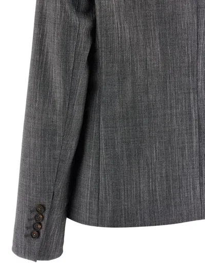 Brunello Cucinelli Blazer Twill Sparkling Blazers Silver In Gray