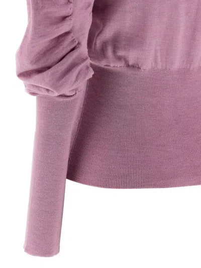 Vivienne Westwood Soft Knit Cardigan Featuring Puff Sleeves In Pink