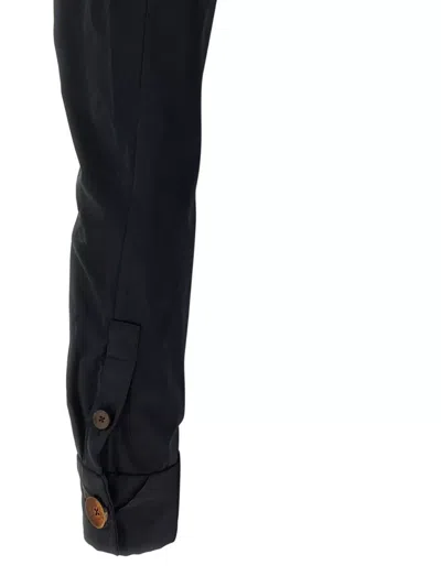 Vivienne Westwood Long Sleeve Corset Top With Structured Shoulders In Black