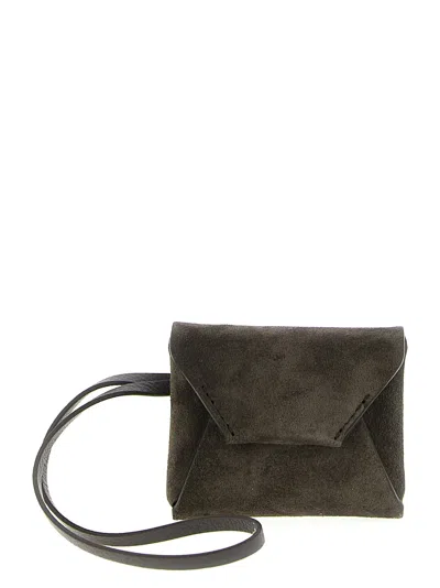 Brunello Cucinelli Letter-envelope Suede Bag Charm In Brown