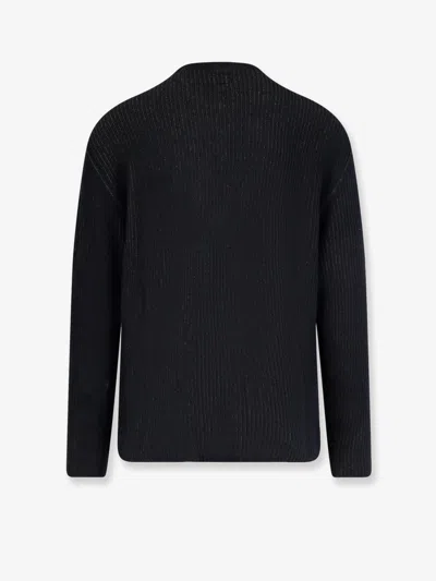 C.p. Company C.p.company Men Fleece Knit Ribbed Sweater In Black