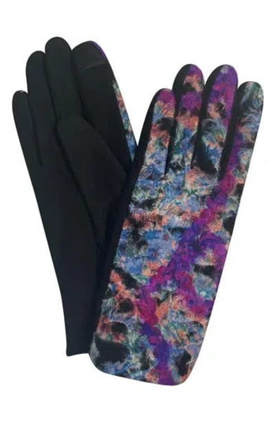 Marcus Adler Abstract Jersey Touchscreen Gloves In Purple