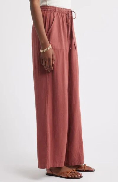 Treasure & Bond Linen Blend Pull-on Pants In Pink