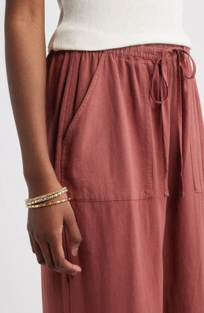 Treasure & Bond Linen Blend Pull-on Pants In Pink