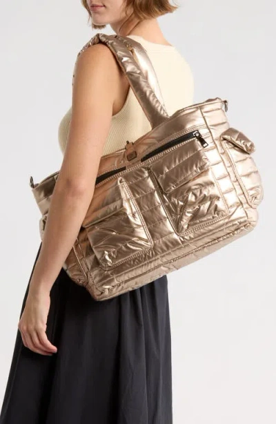 Think Royln Two Faced Reversible Tote In Neutral