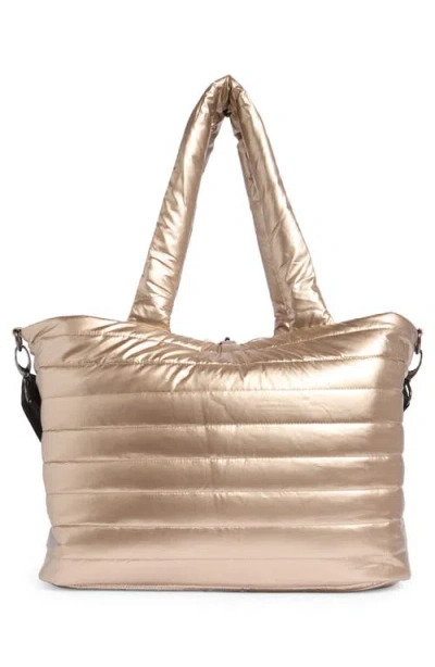 Think Royln Two Faced Reversible Tote In Neutral