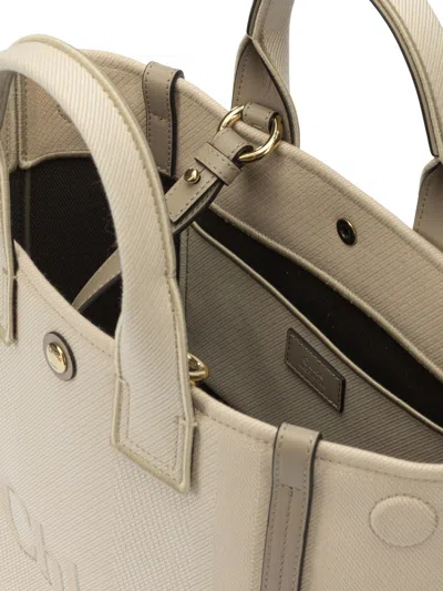 Chloé Carry Crossbody Bags Beige In White