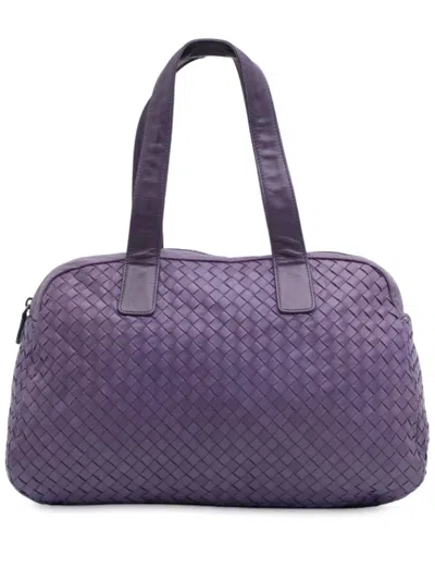 Pre-owned Bottega Veneta 2012-2025 Nappa Intrecciato Shoulder Bag In Purple