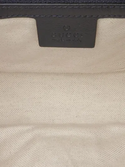 Pre-owned Gucci 2016-2025 Medium Gg Marmont Matelasse Diagonal Canvas Shoulder Bag In Blue