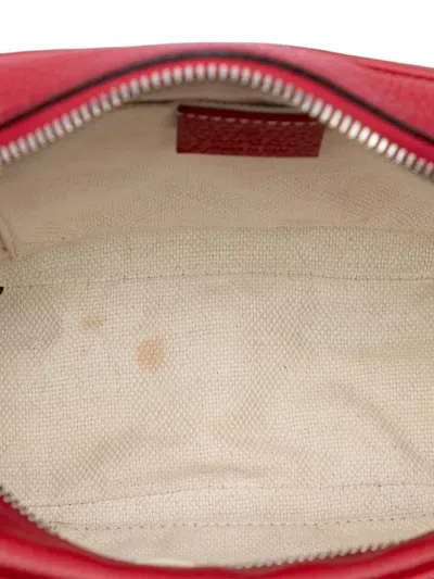 Pre-owned Gucci 2016-2025 Leather Soho Disco Crossbody Bag In Red