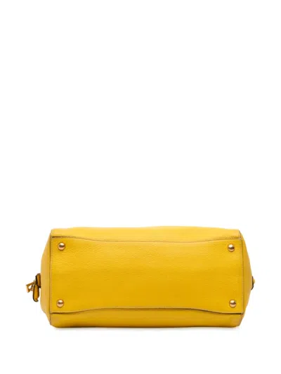 Pre-owned Prada 2000-2025 Vitello Grain Satchel In Yellow