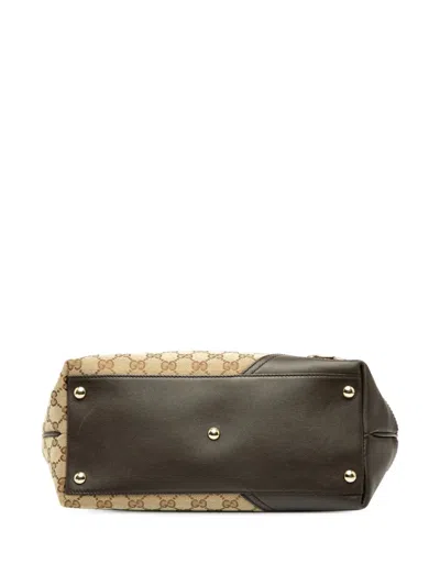 Pre-owned Gucci 2000-2015 Gg Canvas New Britt Tote Bag In Brown