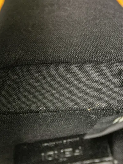 Pre-owned Fendi 2010-2025 Micro Leather Flat Baguette Crossbody Bag In Yellow