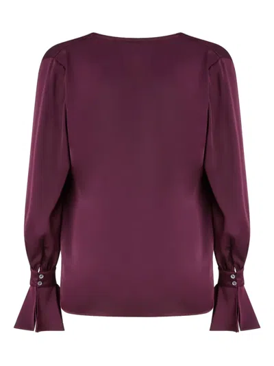 Pinko Filipa Draped-neck Blouse In Purple