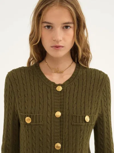 Chloé Women Gold Colored Necklace With Logo Lettering In Brass Woman In Gold