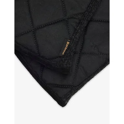 Barbour Mens Black Westerdale Quilted Waxed-cotton Gloves Xl In Black
