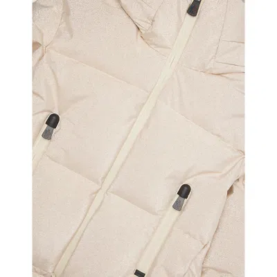 Moncler Silver Violette Metallic-effect Down Jacket 6-14 In Pink