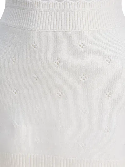 Chloé Women Openwork Wool And Cashmere Miniskirt In White