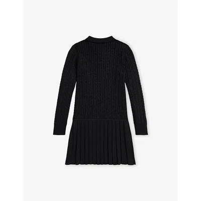 Polo Ralph Lauren Girls 2t-6x Mini-cable Polo Sweater Dress In Black