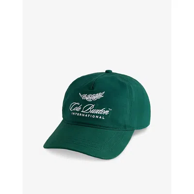 Cole Buxton Mens Forest Green International Logo-embroidered Cotton Baseball Cap In Green