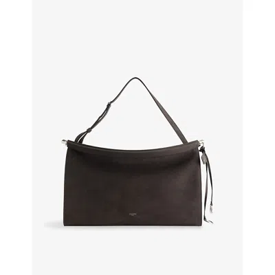 Alaïa Womens 840 - Anthracite Le Click East West Large Nubuck-leather Shoulder Bag