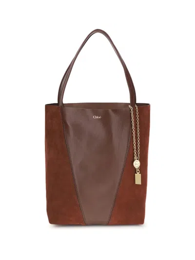 Chloé Spin Shoulder Bag In Brown