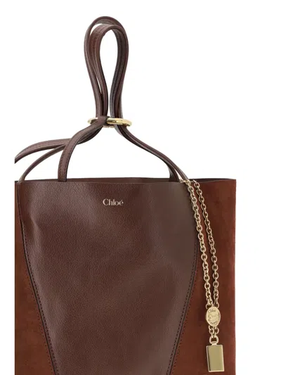 Chloé Spin Shoulder Bag In Brown