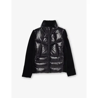 Moncler Black Zip-up Padded Cardigan 6-14 In Black